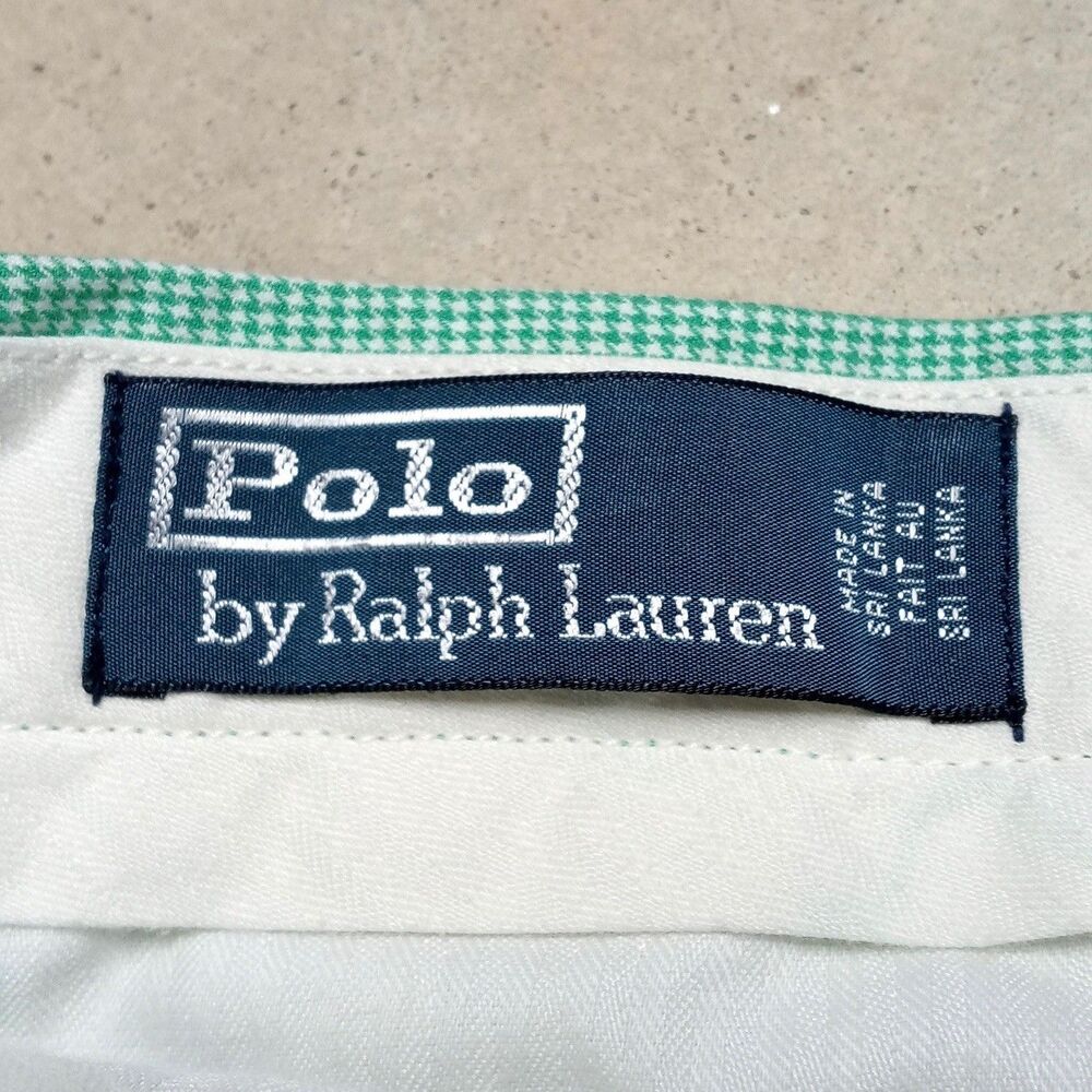Polo Ralph Lauren Prep Shorts Size 30 Long Inseam Mini Hounds Tooth 90s Y2K - Picture 4 of 8